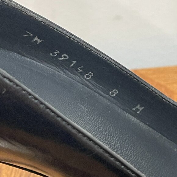 Stuart Weitzman Rita Pump 8M Black Leather High Heels Peep Toes Knot Shoes - Picture 8 of 14